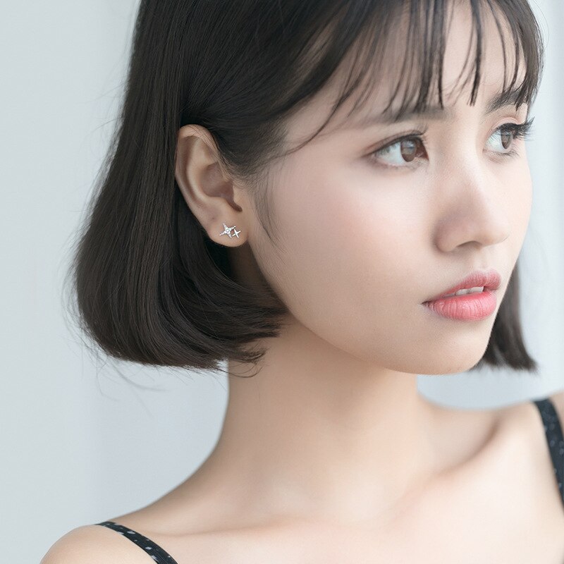 La Monada Fine Jewelry Star Stud Earrings 925 Sterling Silver Shine Korean Minimalist 925 Silver Earrings For Women Stud Grils