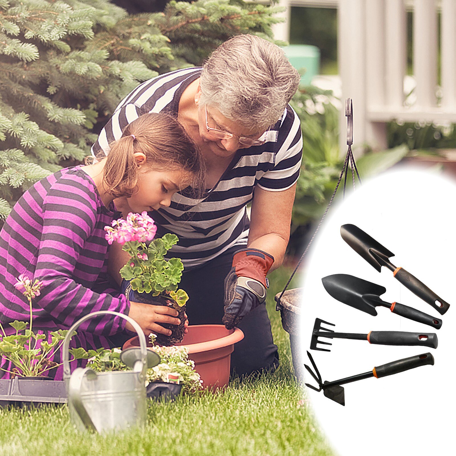 4pcs Garden Digging Kit Weeding Planting Tools Jardin Gardening Tools Household Lawn Seedling Growth Инструменты Семена