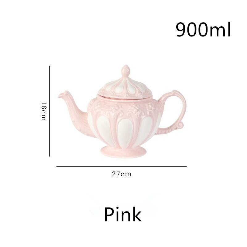 European Porcelain Tea Cup and Saucer Set Teapot English Afternoon Teacup High-Grade Coffee Pot Pretty Coffee Cup Mug Party Cafe