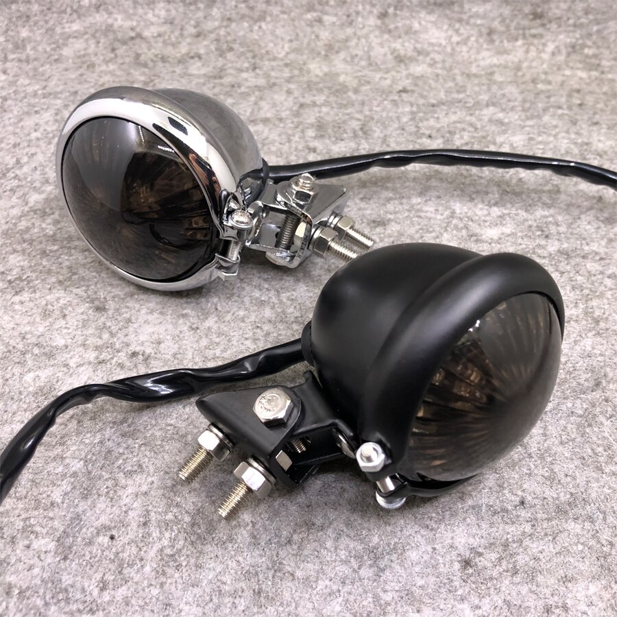 Retro Round LED Universal Motorcycle Brake Stop Light Aluminum Scooter Indicators Lamp For Cafe Racer Triumph Choppers Harley