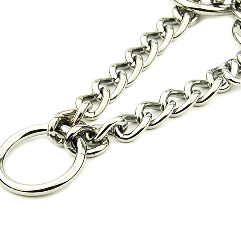 Martingal Dog Collar with Welded Link Chain Pet Nylon Slip Pinch Collar Dog Training Accessories Adjustable Collar for Large Dog