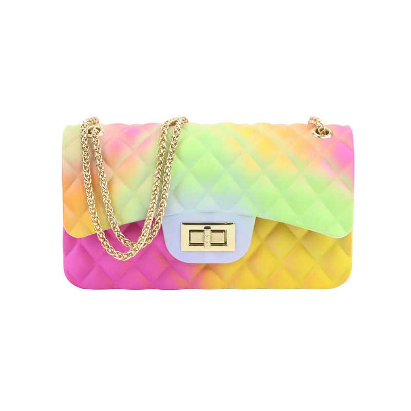 Color bag mini sweet wind mill sand jelly bag ling coloured drawing or pattern plaid one shoulder chain worn handbag