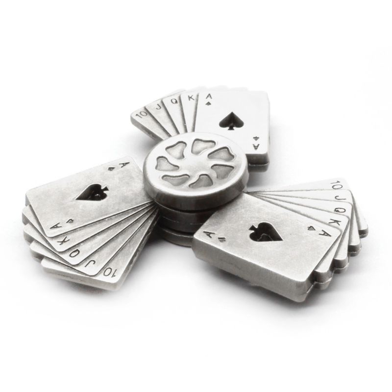 Poker Style Hand Spinner Game Toy Zinc Alloy Bearing High Speed Spinning Anxiety Stress Reducer Helping ADHD Focus Tool