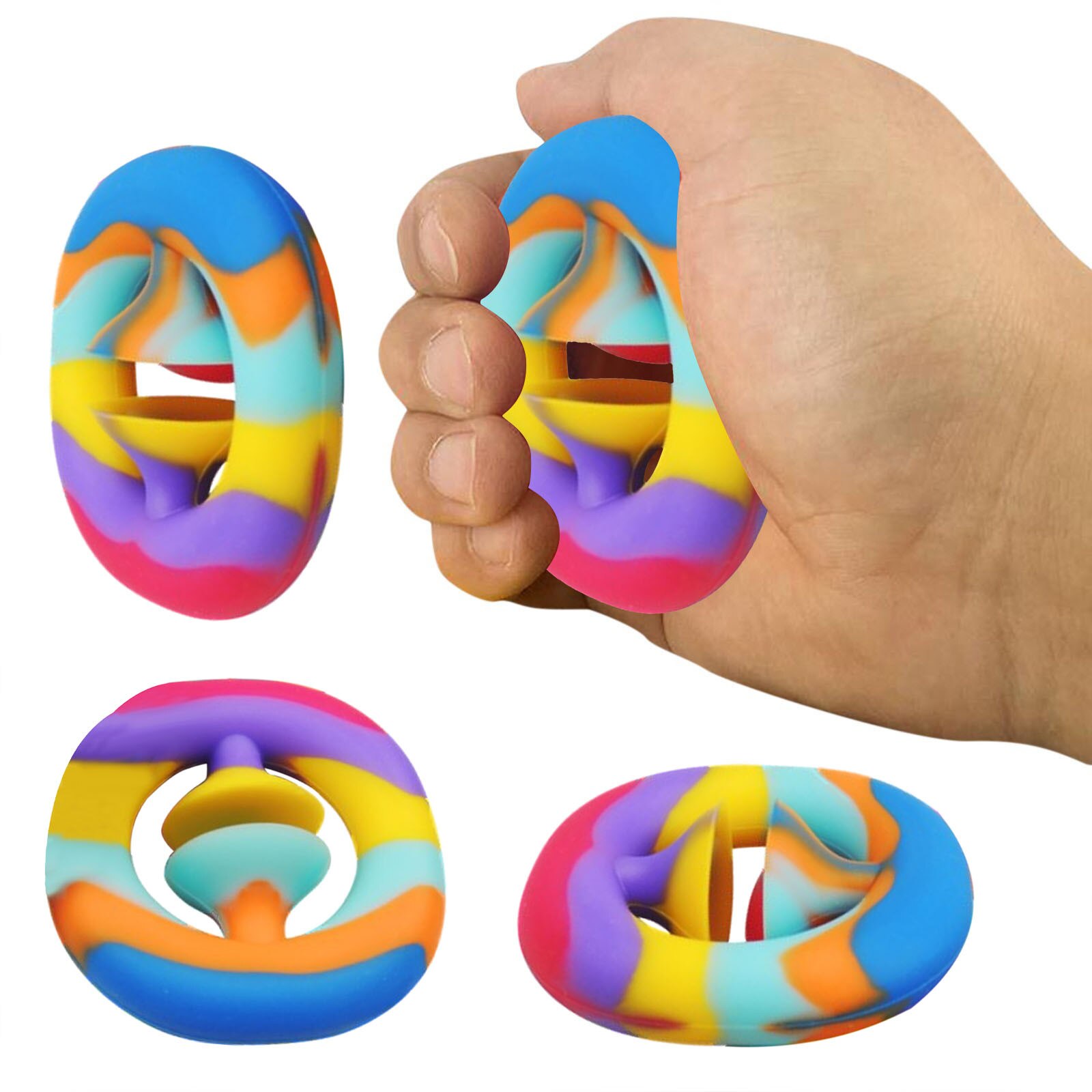 Antistress Finger Hand Grip antistress Fidget Toy adulto bambino semplice fossetta Stress giocattoli decompressione