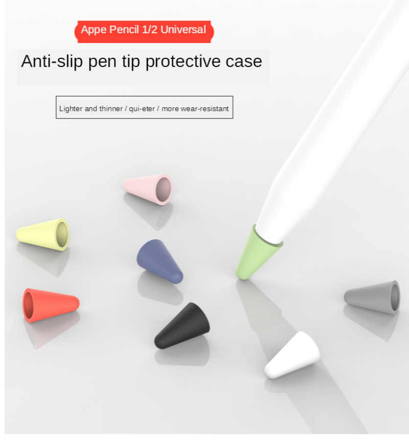 Pencil Tip Cover For Apple Pencil 2 1 Generation Nib Case Cover 8PCS Mute Silicone Cover Skin Screen Protector For Apple Pencil
