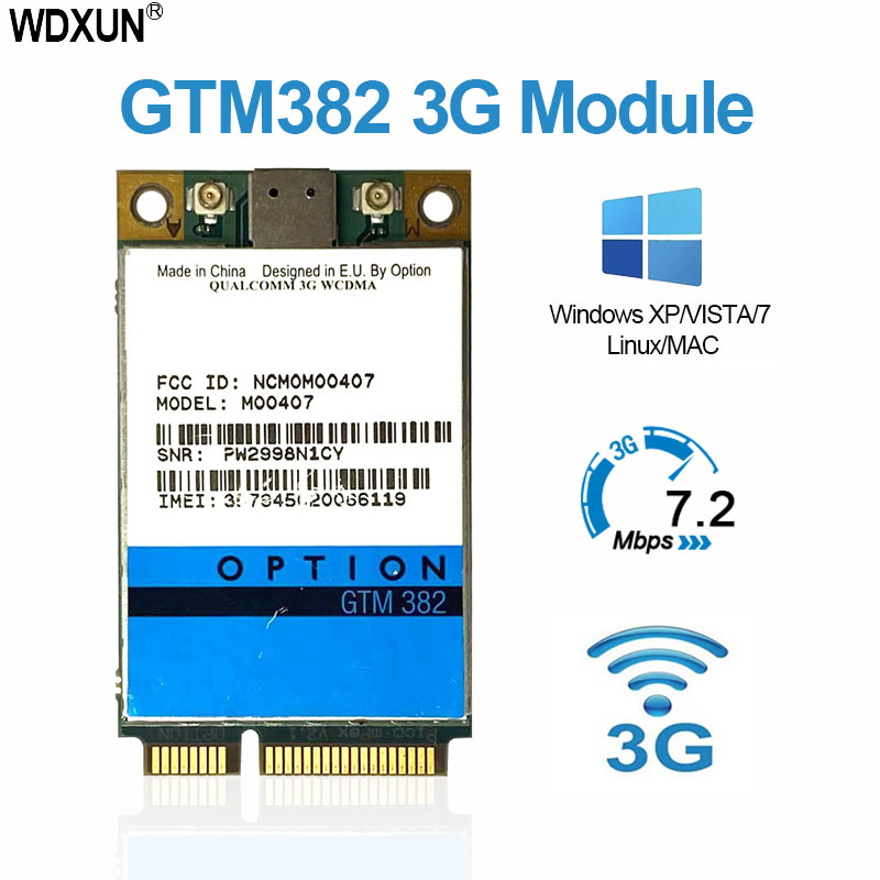 Draadloze Adapter Kaart Voor Unlocked Optie GTM382 Gtm 382 Pci-E 7.2Mbps Modem 3G Wwan Model MO0401 Hsupa Hsdpa