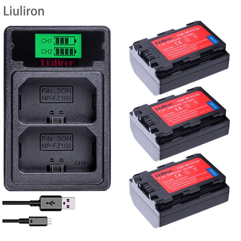 Np -fz100 npfz 100 np fz100 np fz100 batterij + type-c dubbele usb-lader voor sony np -fz100,  bc -qz1,  sony  a9, a7r iii , a7 iii, ilce -9