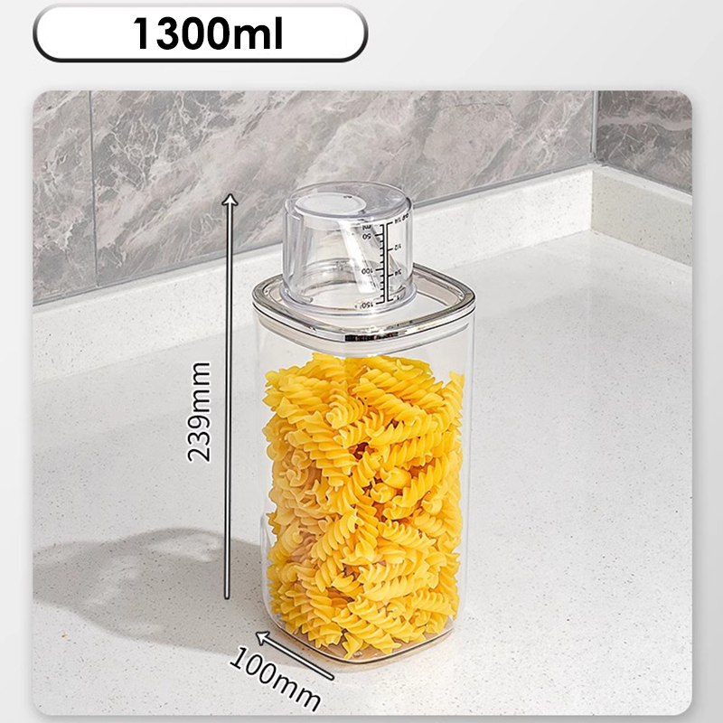 Contenedor hermético de plástico para almacenamiento de alimentos, caño de vertido, tarro transparente para cereales, nueces, frijoles, caja de almacenamiento, organizador de despensa de cocina