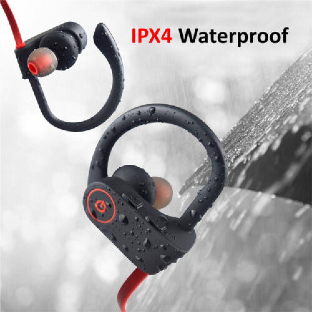 Kabellose bluetooth 5.0 ohrhörer stereo-kopfhörer in-ear-headset mit eingebautem mikrofon, wasserdichtes sport-headset mit nackenbügel