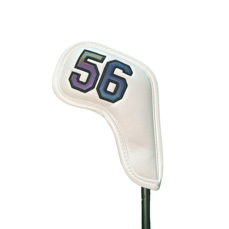 Golf Wedge Head Covers Magneet Close Cover Wiggen Headcovers Nummers 48 50 52 54 56 58 60 Graden Wit/zwart Golf Iron Cover: Ivoor