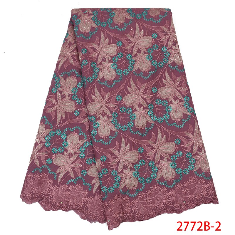 Swiss Voile Laces Nigerian Lace Fabric African Kano Cotton Lace for Women KS2772B-1