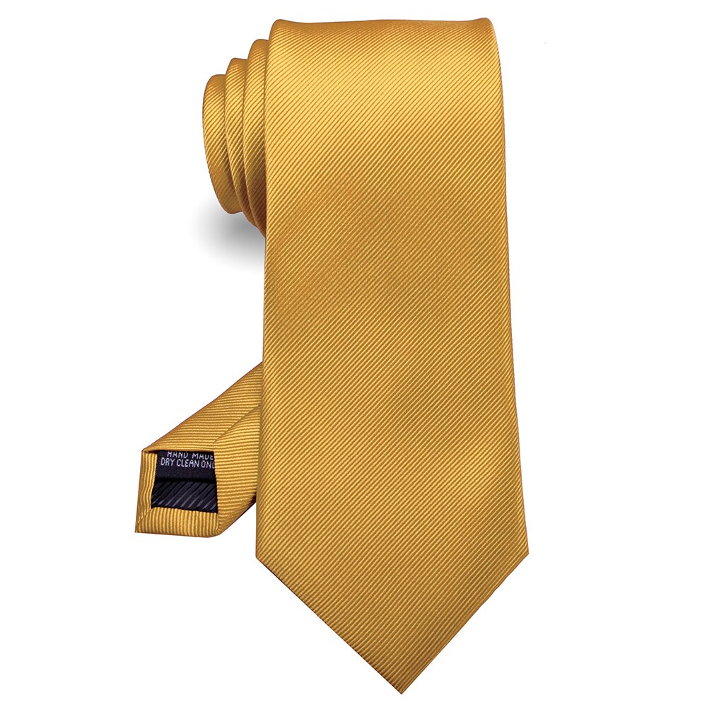 KAMBER, corbata para hombre de color sólido, corbata jacquard de seda de 8cm, corbatas verdes y rojas para hombre, accesorios formales de negocios para boda,: Oro