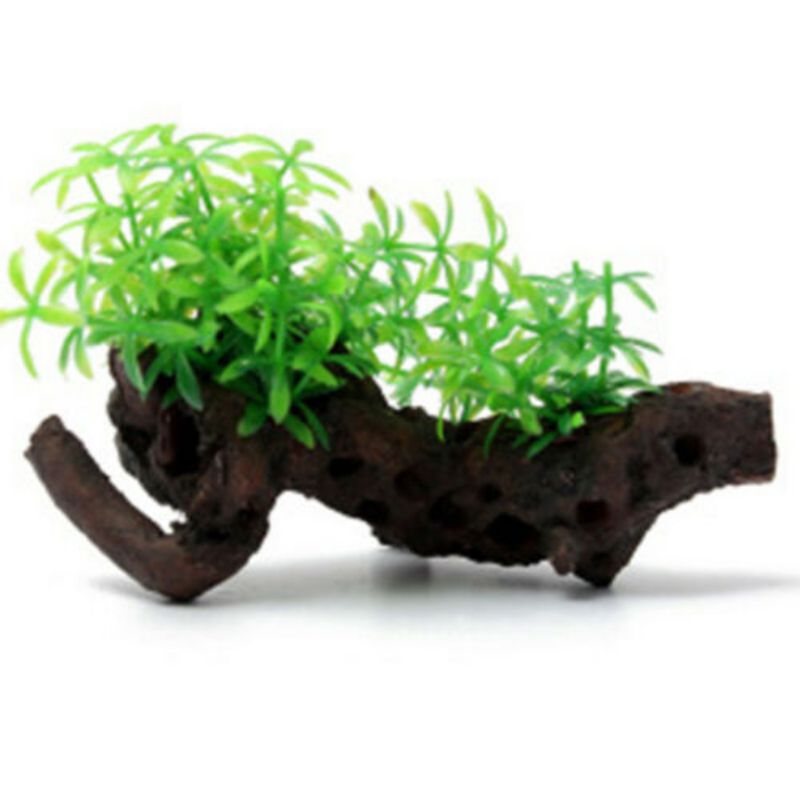Tronco de árbol de tortuga Artificial de plástico, madera flotante, acuario, pecera, cilindro de reptil, planta de raíces, adorno de decoración de madera