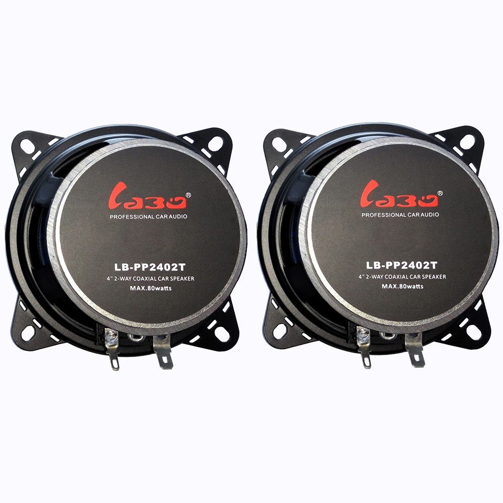 LABO Paired Car Coaxial Speaker 4 inch Music Sound Stereo Loudspeaker Power Sensitivity 80W Vechile Woofer LB - PP2402T