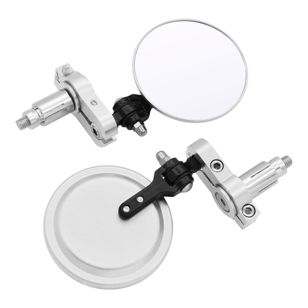 Motorcycle Mirror 22/24mm Handle Bar End Rearview Side Mirrors five colors For Kawasaki NINJA 250 300R 300 250R 400R VERSYS 300X: sliver