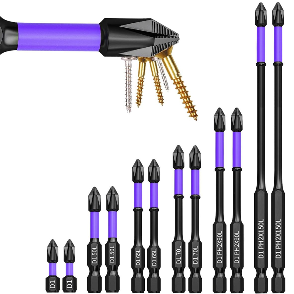 Magnetische Schroevendraaier Bit Set PH2 Phillips 25-150mm Antislip Schokbestendig Gelegeerd Staal Klopboormachine Bits voor Outdoor Decoratie