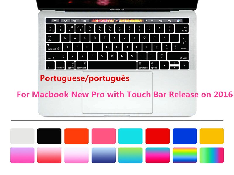 Silicone Keyboard Cover Keypad Skin For Macbook Pro 13" A1706 15" A1707 With Touch Bar Release On Portugal Portuguese
