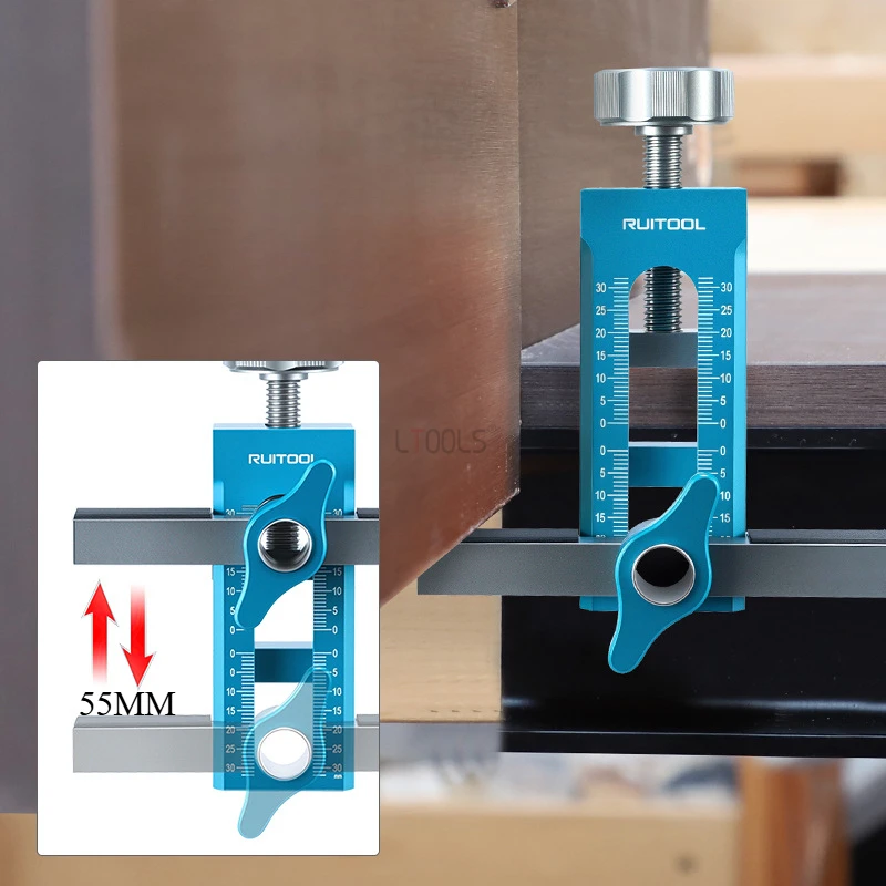 Cabinet Door Mounting Jig Quick Positioning Hole Opening Tool Adjustable Aluminum Alloy Cabinet Portable Cabinet Mount Locator