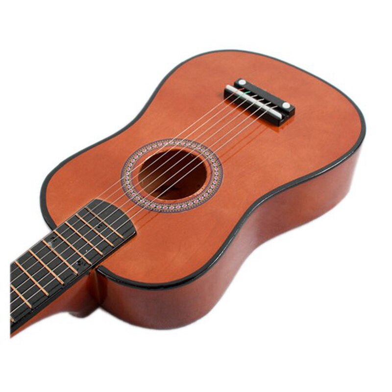 23Inch Gitaar Mini Gitaar Basswood Kid 'S Muzikale Speelgoed Akoestische Snaarinstrument Met Plectrum 1st String Koffie