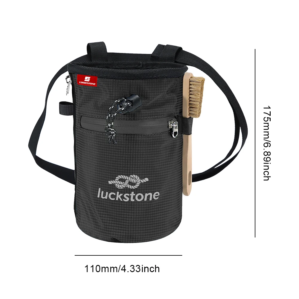 Felsblock ing Kreide beutel Eimer mit 2 großen Aufbewahrung taschen mit Reiß verschluss Kletter kreide tasche mit Kreide pinsel Prämie Fitnessstudio Kreide tasche
