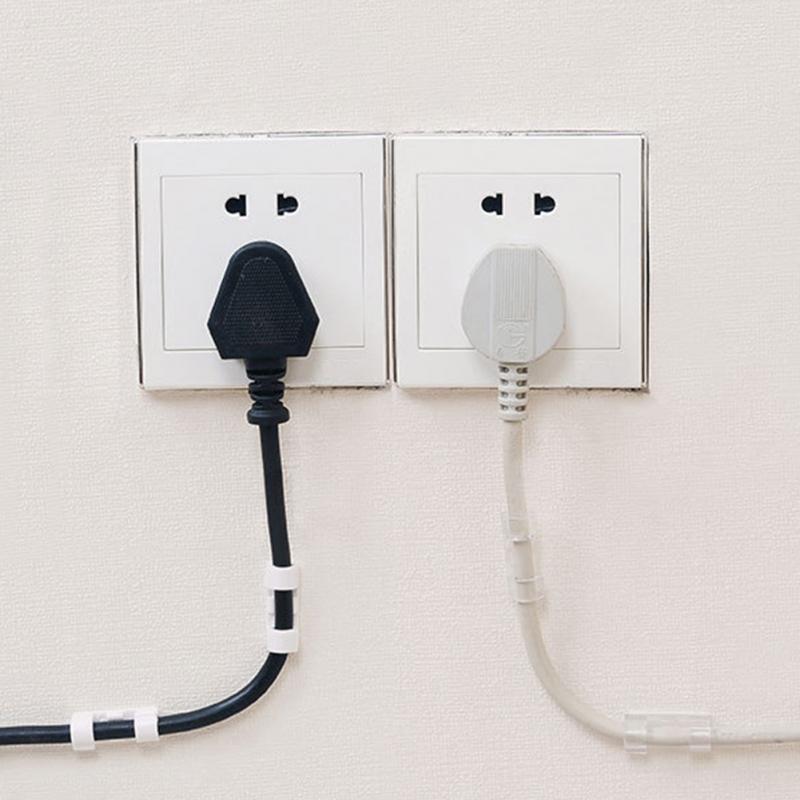 20pcs/pack Self-adhesive Cable Clips Wire Holder Office Management Fasteners Desk Tie Organize Cords Fasteners Accessories