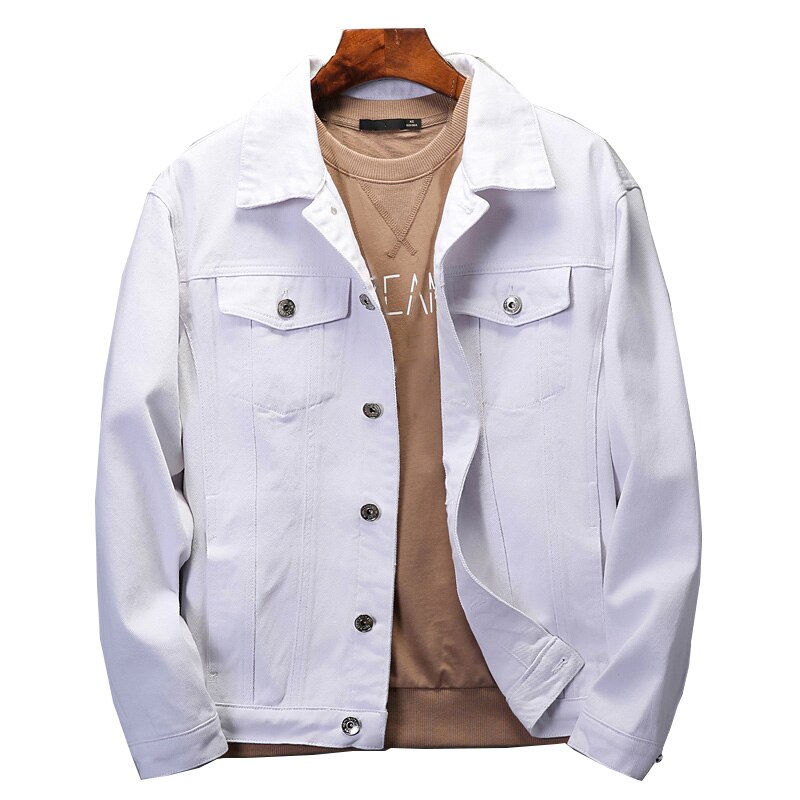 Kstun denim jakke til mænd sort jean jakke ensfarvet hvid pink herre jakker regular fit jeans jakke mode chaqueta vaquera: 6003b / Xxxl