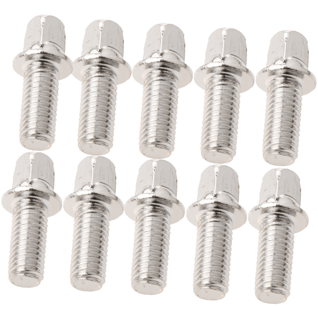 Pack von 10 Metall Quadratische bilden Kopf Trommel Bausatz Pedal Hammer Hammer Montage Schrauben Silber DIY