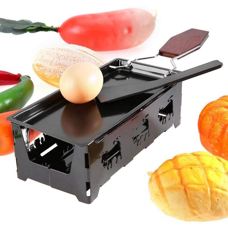 Schweizisk ostepande mini non-stick bagepande med lysestage sæt smør ost bagepande bbq ostebræt ovn smelter