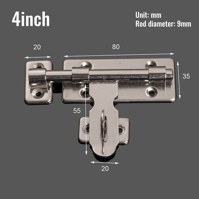 Tool Slide Bolt Gate Latch 1* Silver Slide Bolt Lock Gate Latch Stainless Steel 1pcs 1x: 4inch