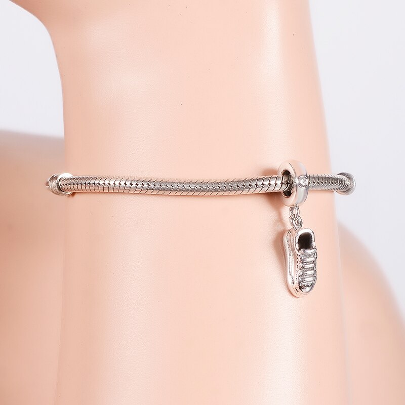Fit Original Charm Bracelet Authentic 100% 925 Sterling Silver Silver Sport Shoe Pendant Bead For Making Gym Berloque