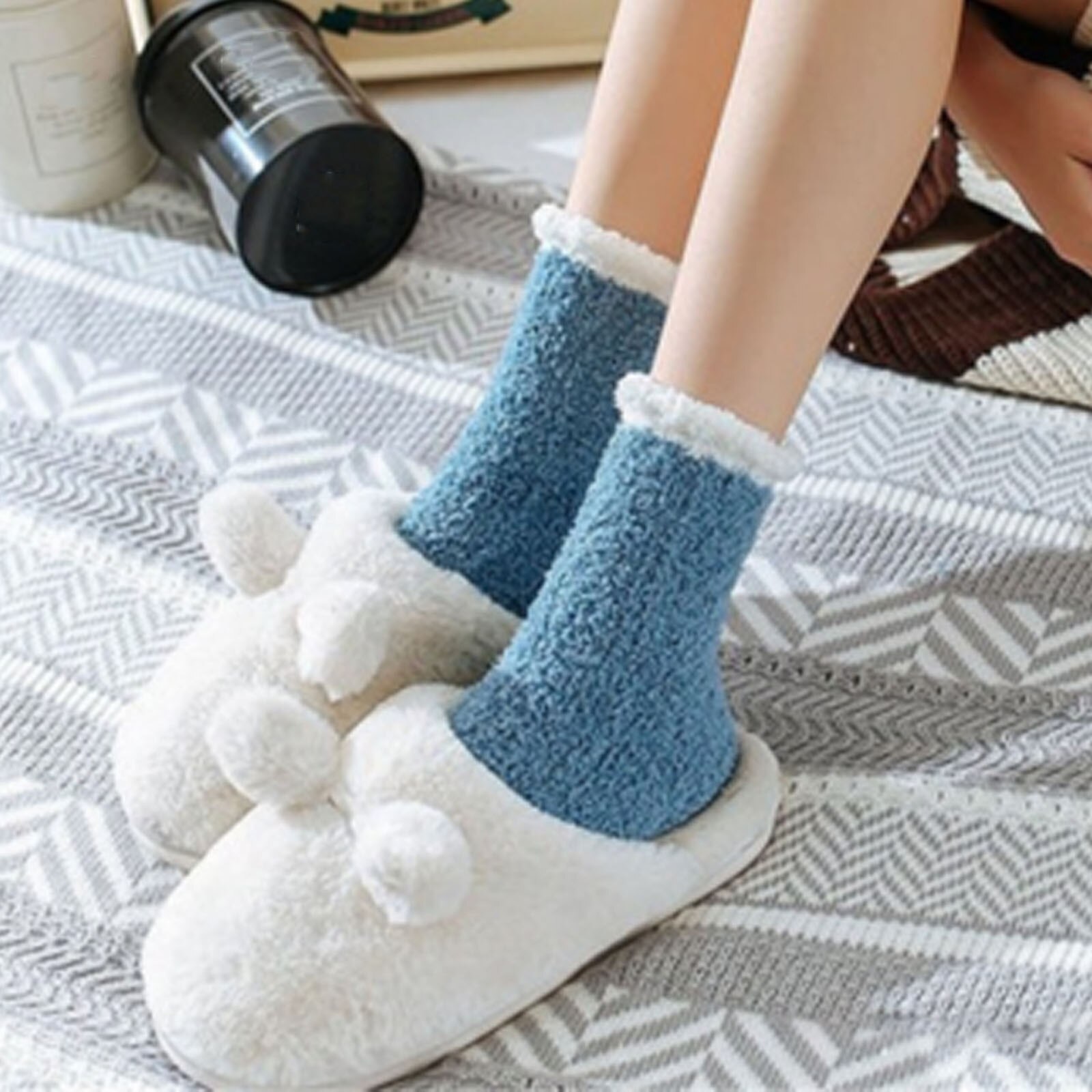 Keep Warm Women Patchwork Ladies Patchwork Thick Socks