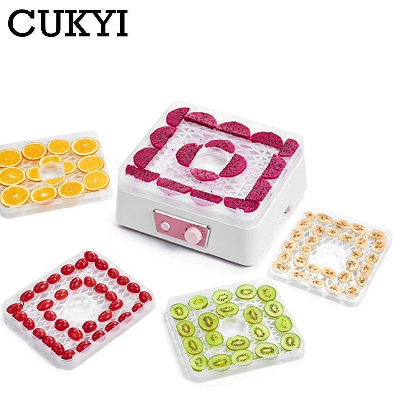 CUKYI – Mini machine de séchage de fruits 250W, appareil de déshydratation domestique pour fruits, légumes, viande et fleurs d&#39;animaux domestiques, cinq couches