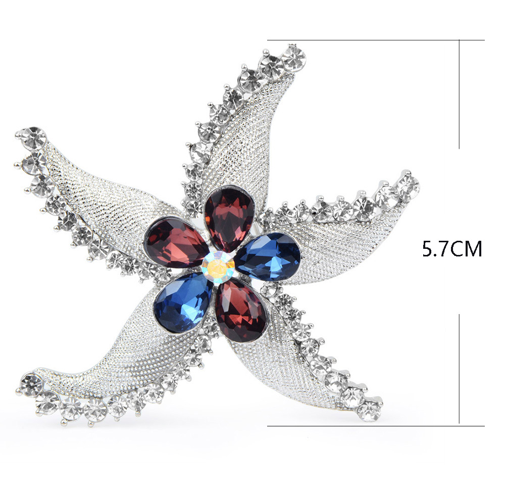 Butterfly Brooch Scarf Buckle Clip Women Beautiful Rhinestone Brooch Jewelry For Women Accessories: Blue Zinc Plated
