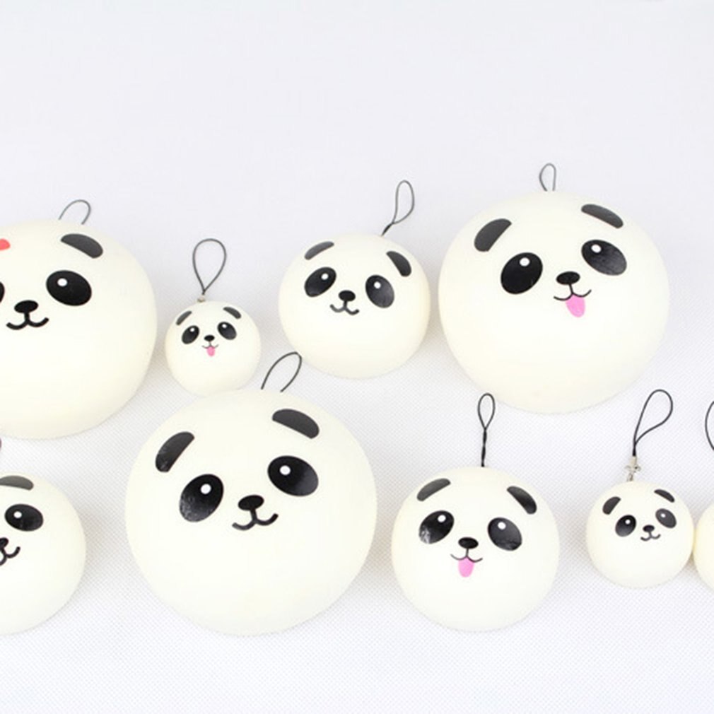 LLavero de Panda blando para niños, bola antiestrés de descompresión de elevación lenta, 4/7/10CM, llaveros de PU, juguetes para niños, de navidad