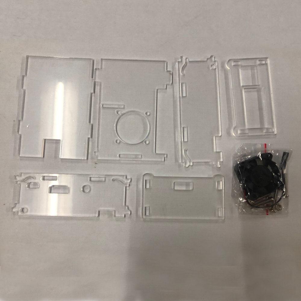 1pc Acrylic Transparent / Clear Case Cover for Raspberry Pi 4 Model B , with Cooling Fan for Raspberry Pi 4B