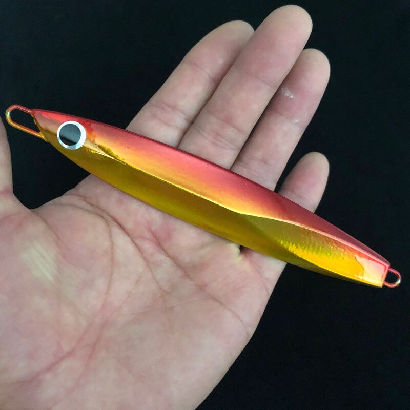Battlebass 1 Stks/partij 40G 60G 80G Mes Jigging Metalen Lepel Vib Kunstmatige Aas Boot Vissen lokt Lood Vissen Lokken: yellow / 100g