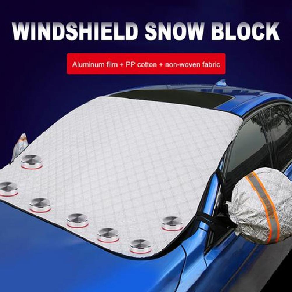 Car Windscreen Cover Anti Snow Frost Ice Windshield Dust Protector Heat Sun Shade Ice Large Snow Dust Protector&reflective Strip
