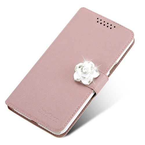 Dneilacc Case For Coque Asus Zenfone 3s Max ZC521TL Cell Phone Cover With Rhinestone Luxury Flower Diamond Phone Bags: Rose Gold Camellia