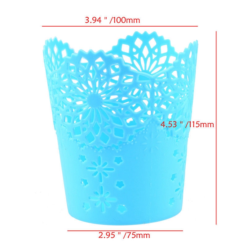 Pot de fleurs en dentelle | Ajouré support de rangement de bureau pour stylos brosses de maquillage, Vase de fleurs