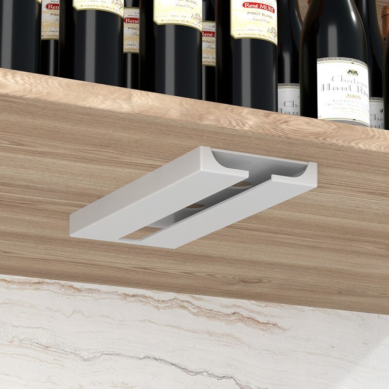 Carbon Steel Wine Rack Wine Glass Rack for Holder Glasses Storage Bar Kitchen Cup Hanging Bar Restaurant Cabinet Hanger Shelf: White 1