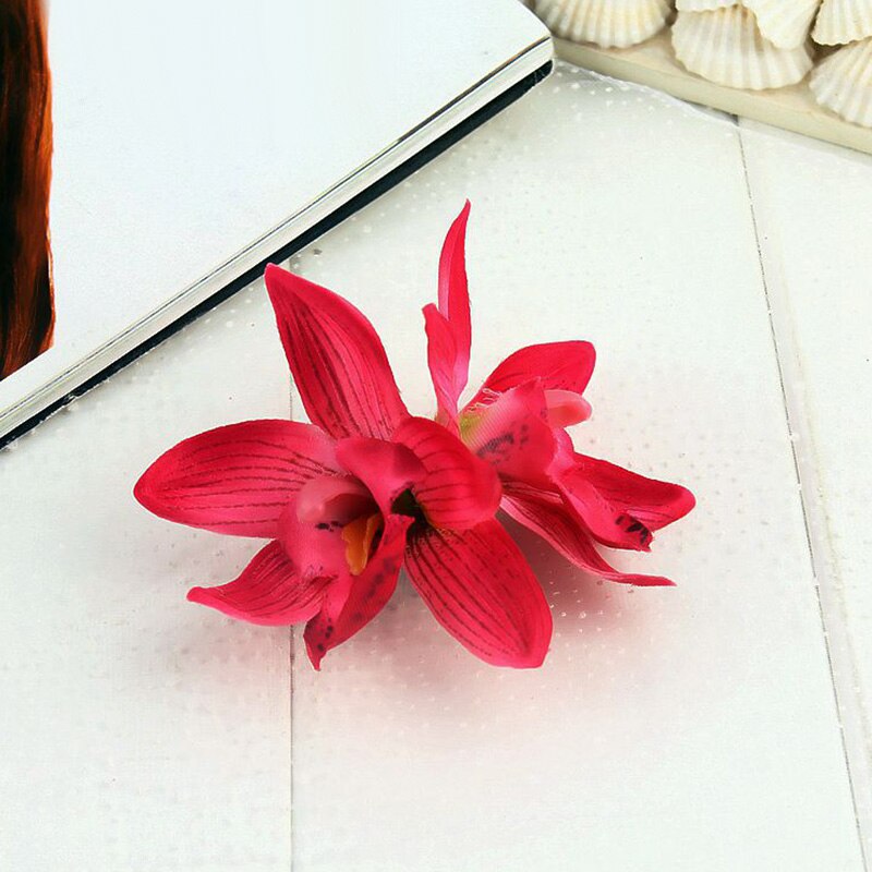 Pinzas para el pelo con flores de orquídeas hawaianas, pasador Multicolor para novia, flor Tropical para playa, boda, , horquilla, accesorio: 04
