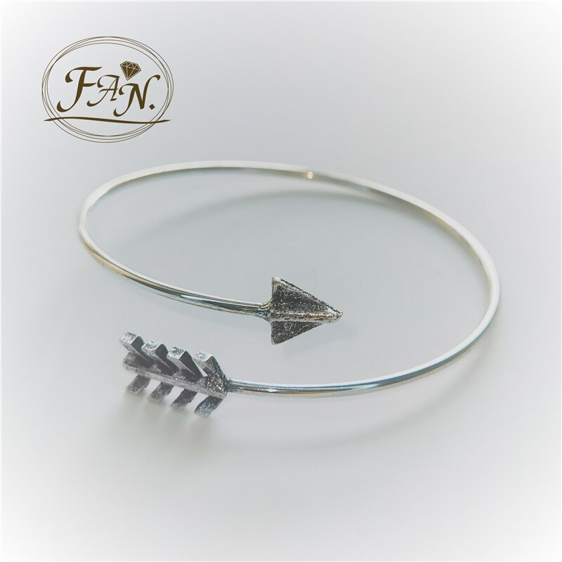 2021 nova tendência charme menina senhoras simples seta estilo prata cor casual moda ajustável manguito pulseira jóias presente agradável: Default Title