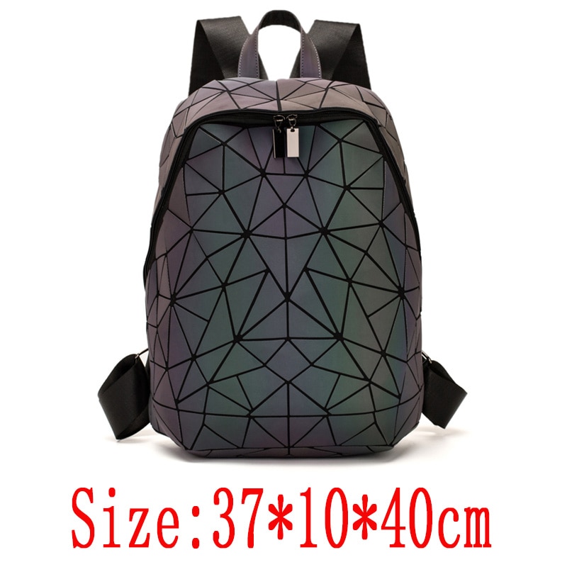 Luminous Backpack School Women Bags Set Holographic Geometric Backpacks Female School Bag For Teenage Girls Student Rucksack