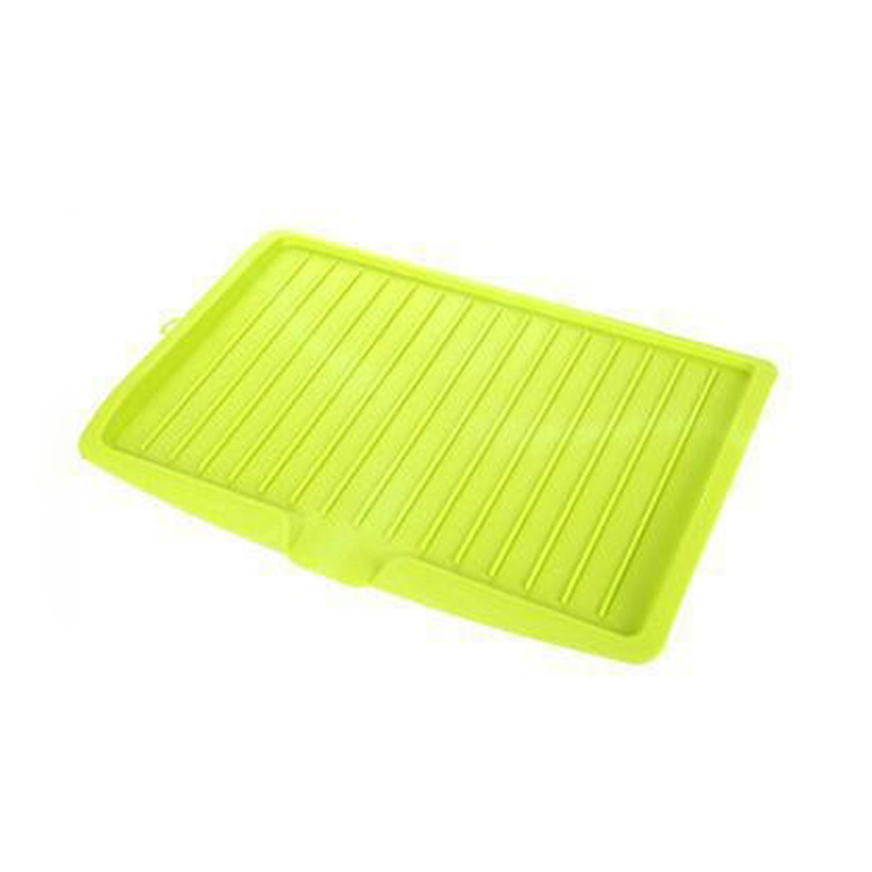 Kitchen Drain Tray Fruit Vegetable Drain Board Rectangular Tableware Storage Shelf Plastic Drainer Dish for Bowl Cup: green