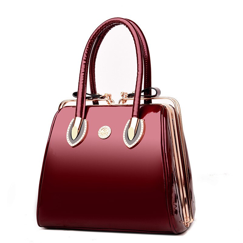 Luxe en cuir verni noir femmes sac dames célèbre sac à main sac à main sac à main fourre-tout sac à bandoulière