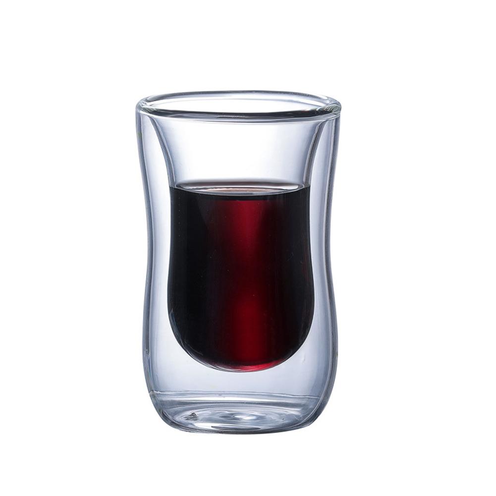 Innovatieve dubbelwandige geïsoleerde glazen beker hittebestendig voor thee, koffie, latte, espresso, ijsthee, vaatwassermokken: B