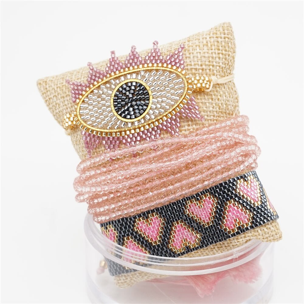 Go2boho Evil Eye Bracelet For Women MIYUKI Turkish Eye Bracelets Mexican Pulseras Heart Jewelry Handmade Woven Armband