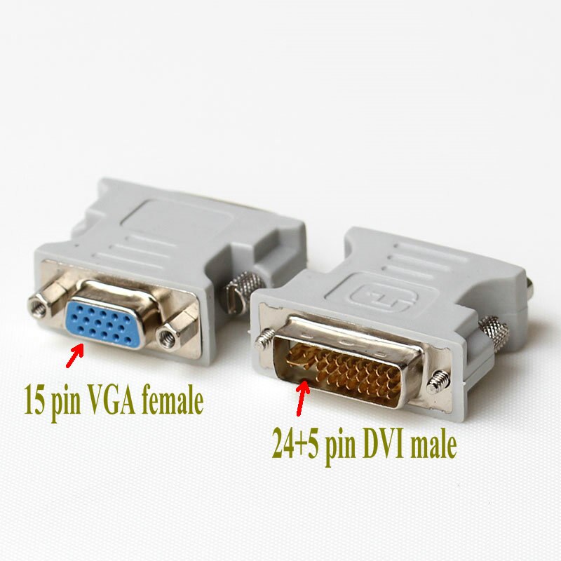 DVI-I 24+1 Pin of 24+5 Pin DVI to VGA Male to Female Video Converter Adapter for PC laptop DVI 2 VGA