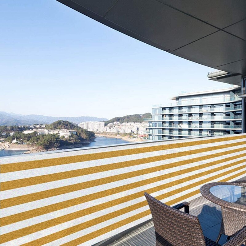 Balcony Privacy Sn Wind Breaker Garden Sn for UV, Sun & Wind Protection PE Outdoor Sn Yellow/White 90X500cm
