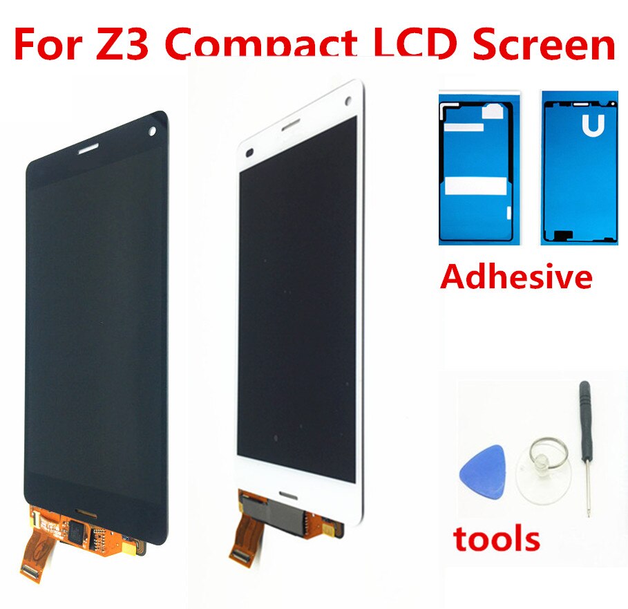 4.6 ''Inch Voor Sony Xperia Z3 Mini Compact D5803 D5833 Lcd Touch Screen Digitizer Volledige Vergadering + Adhesive + Gereedschap
